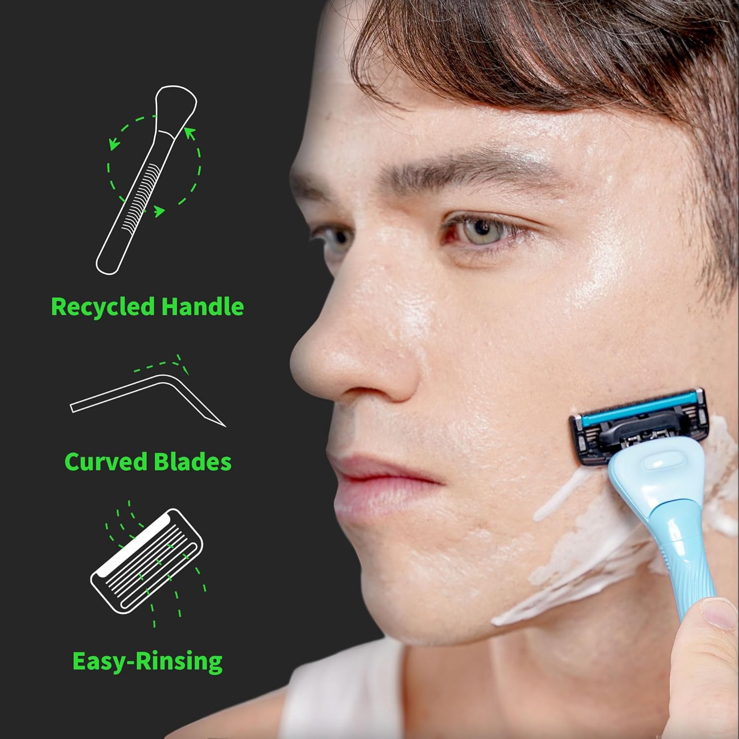 DORCO with Earth Razor with Pace 4 Pro Cartridges • Handle Made from Post Recycled Plastic • Premium Blades For Men and Women Body & Face Shaving • One Handle and 5 Cartridges