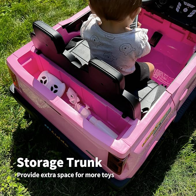 24V 10Ah Ride on Toy for Big Kids, 4WD 2 Seater Electric SUV Kids Car to Drive w/Remote Control, 4x200W Motors - Pink-BubblyBeeBaby