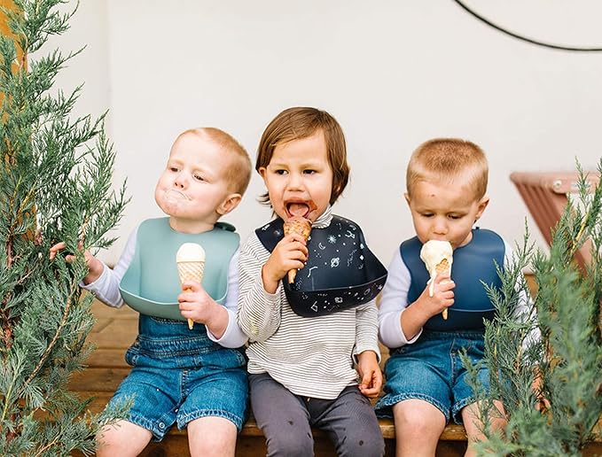 Loulou Lollipop Soft, Waterproof Silicone Feeding Bib-BubblyBeeBaby