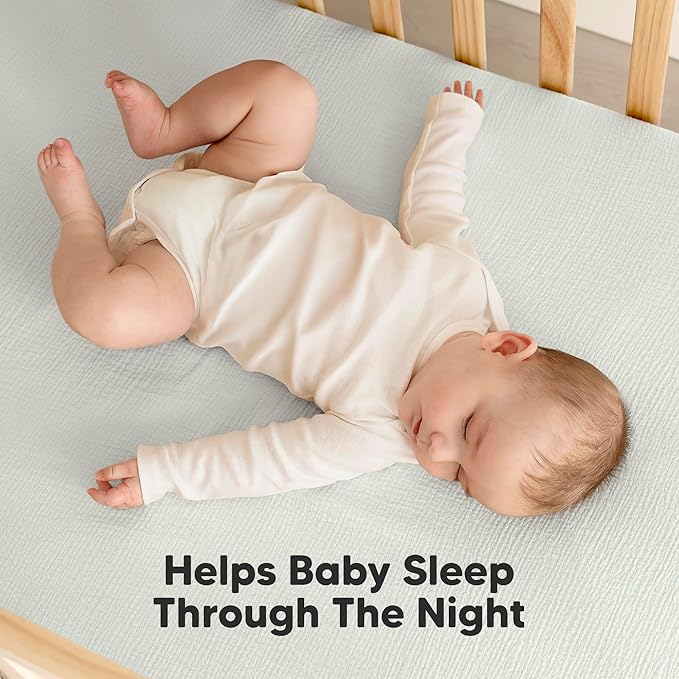 KeaBabies 2-Pack Muslin Crib Sheets for Boys, Girls - 100% Organic Cotton Fitted Baby Crib Mattress Sheet, Soft Breathable Standard Toddler Bed Cover Bedding Set, Neutral, Durable 52x28 (Willow)-BubblyBeeBaby