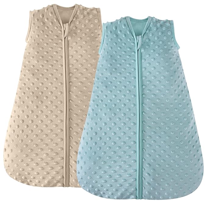 JELLYMONI Fleece Baby Sleep Sack 0-6 Months, 1.5 Tog Warm Winter Baby Wearable Blanket with Plush Dots and 2-Way Zipper, Cotton Toddler Sleep Sack-BubblyBeeBaby