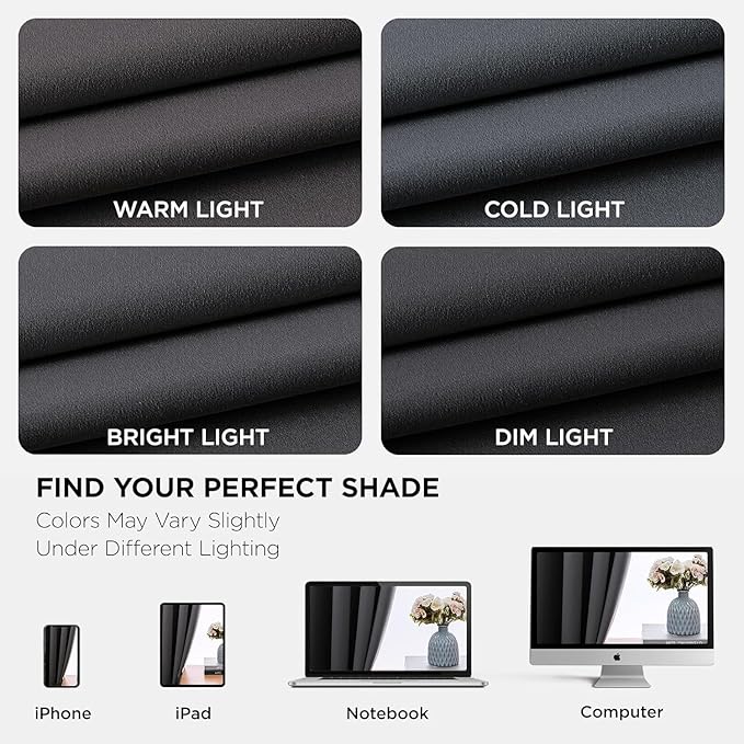 Joydeco Blackout Curtains 108 Inches Long for Bedroom, Thermal Insulated Black Out Curtains 2 Panels Set, Room Darkening Drapes for Living Room Window Rod Pocket Back Tab (W52 x L108 Inch, Dark Grey)-BubblyBeeBaby
