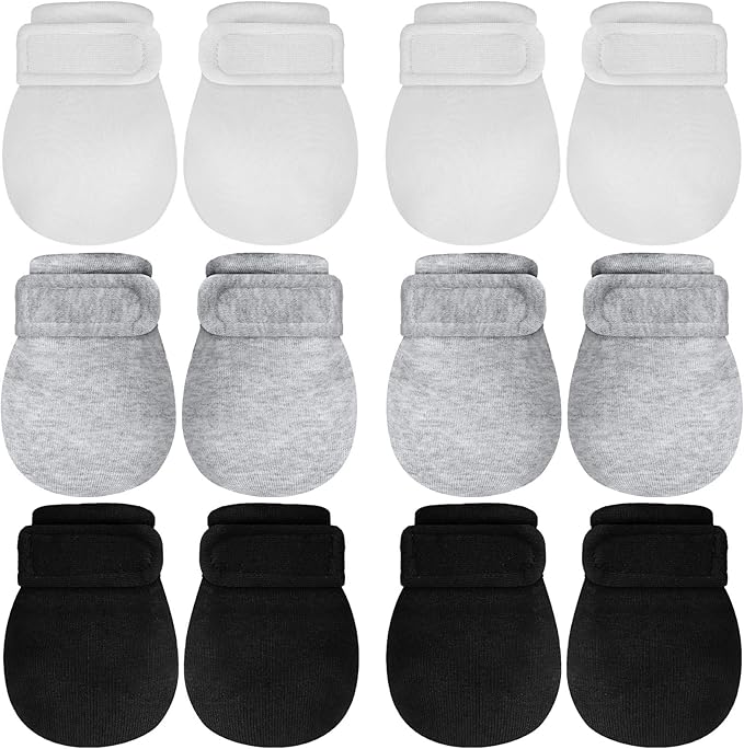 Newcotte Adjustable Baby Mittens No Scratch Newborn Cotton Breathable Gloves Warm Baby Mitts for Boys-BubblyBeeBaby