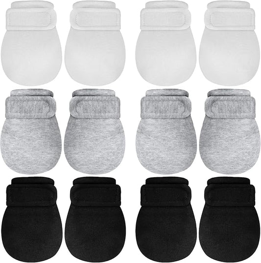 Newcotte Adjustable Baby Mittens No Scratch Newborn Cotton Breathable Gloves Warm Baby Mitts for Boys-BubblyBeeBaby