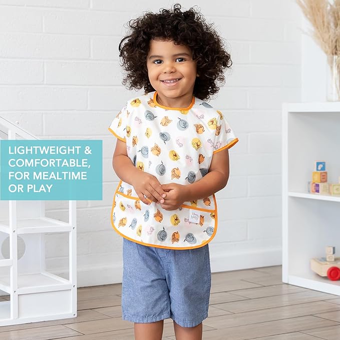 Bumkins Bibs - Toddler Bibs, Waterproof, Large for 1-3 Years, Short Sleeve-BubblyBeeBaby