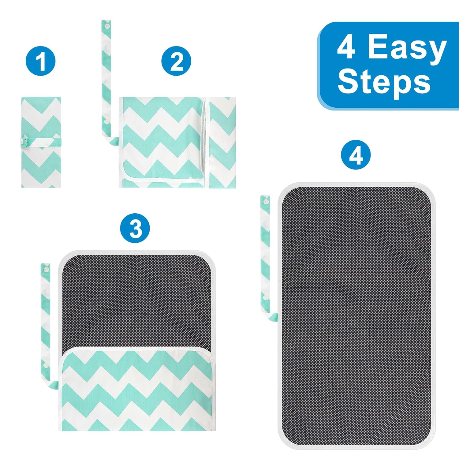 Accmor Portable Diaper Changing Pad, Waterproof Foldable Baby Changing Mat for Travel, Baby Essentials Shower Registry Gifts