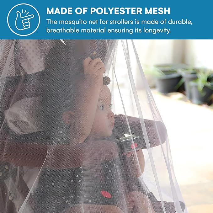 Enovoe Mosquito Net for Stroller, Bassinet, Cradle - Blue Baby Mosquito Net Cover for Playards, Pack N Plays, Mini Crib-BubblyBeeBaby