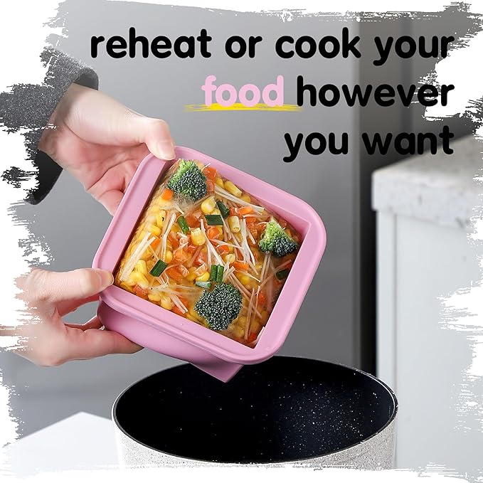 2-Cup Silicone Freezer Trays with Lids – Perfect for Meal Prep, Portion Control, and Easy Freezing-Meal Prep Container Molds for Soup,Leftovers (Multicolors, 4 Pack)-BubblyBeeBaby