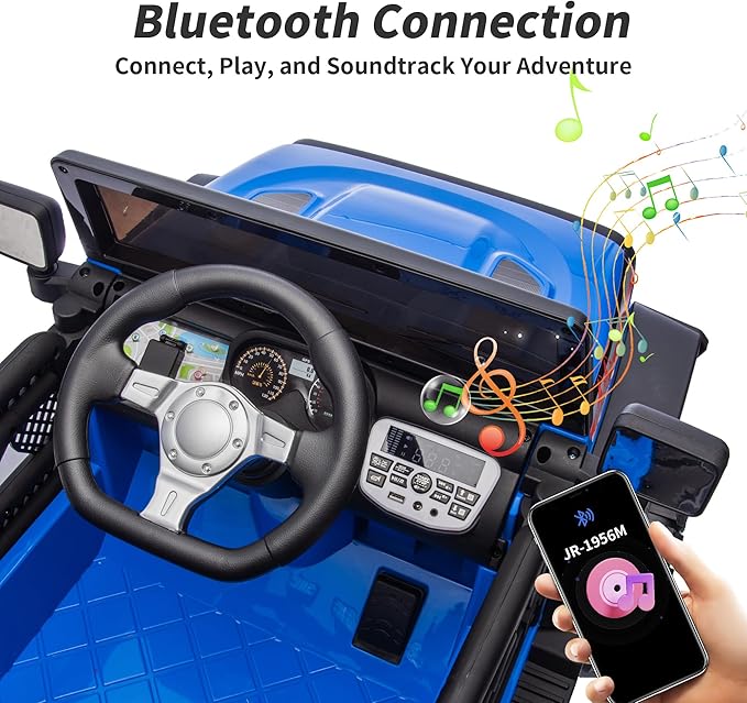 24V Kids Ride on Toy, Kids Electric Vehicles Car Ride on Car Truck for Toddlers with Remote Control, 2x200W Motor - Blue-BubblyBeeBaby