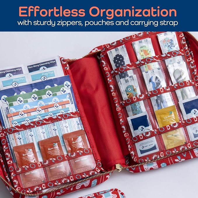 KeepGoing Large Home First Aid Kit for Kids – 270 Pc. for Car, Home, Dorm, & Boat with Latex-Free Bandages – 10 x 7 x 3.5 in. Travel First Aid Kit (The Classic)-BubblyBeeBaby