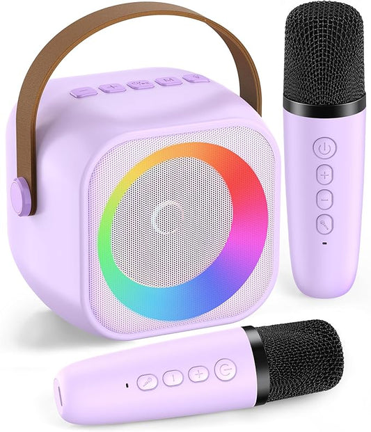Karaoke Machine for Kids Adults, Karaoke Toys Gifts for Girls Boys, Portable Bluetooth Speaker with Wireless Microphone, Birthday Gifts for Girls Boys Ages 4, 5, 6, 7, 8, 9, 10, 12+ Years Old-BubblyBeeBaby