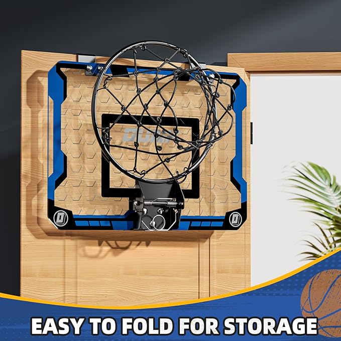 Indoor Basketball Hoop for Kids, Over The Door Mini Basketball Hoops, Mini Hoop with 4 Balls, Kids Basketball Hoop Sport Toys Gifts for 5 6 7 8 9 10 11 12+ Year Old Boys-BubblyBeeBaby