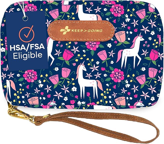 KeepGoing Travel First Aid Kit for Kids – 130 Pc. for Car, Home, Purse, Diaper Bag & Backpack with Latex-Free Bandages - Mini First Aid Kit Travel Size TSA-Approved-BubblyBeeBaby