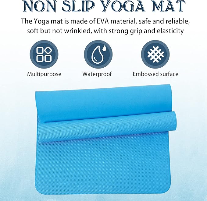 10 Pack Yoga Mats Bulk, 68'' x 24'' x 4mm Thick Yoga Mats for Kids and Adult Gym Mats Bundle Latex Free Exercise Mats with Non Slip Texture for Outdoor Yoga, Pilates or Workout-BubblyBeeBaby