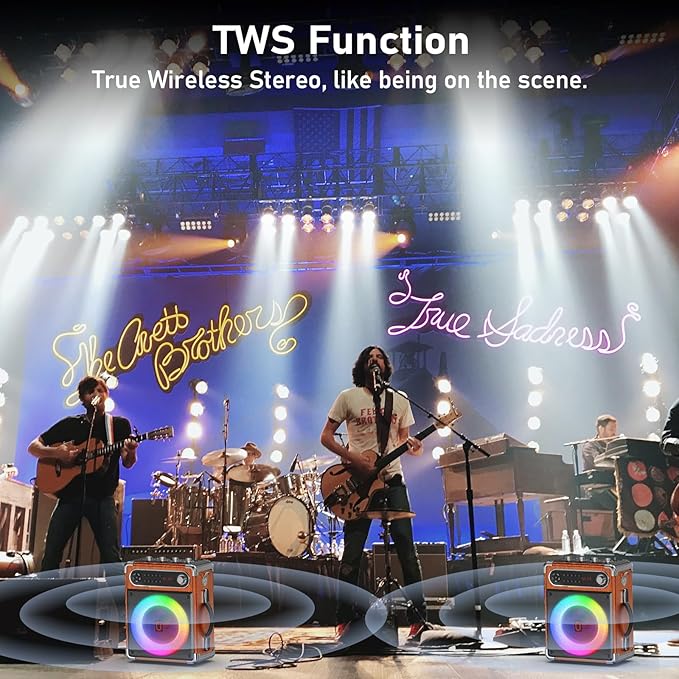 Karaoke Machine with 2 Wireless Microphones,【Upgraded 6.5"Woofer & 2"Tweeter】Portable Bluetooth 5.3 Karaoke Speaker, PA System with Bass/Treble/Echo Adjustment, Supports USB/AUX/TF/TWS for Home Party-BubblyBeeBaby