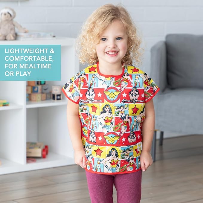 Bumkins Bibs - Toddler Bibs, Waterproof, Large for 1-3 Years, Short Sleeve-BubblyBeeBaby