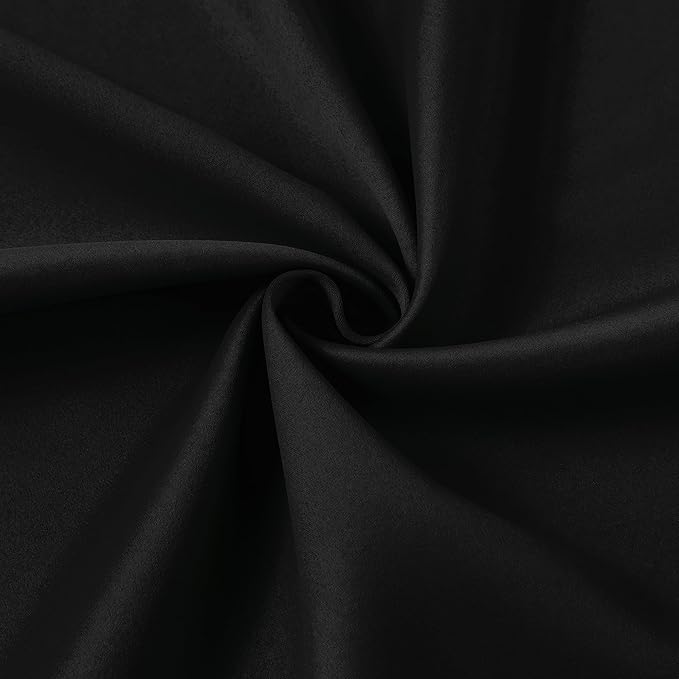 KEQIAOSUOCAI Short Pinch Pleated Blackout Curtains 54 Inch Long 2 Panels for Bedroom Thermal Insulated Black Out Window Curtain Pinched Pleat Drape with Hooks (W40 x L54 Inch, Black)-BubblyBeeBaby