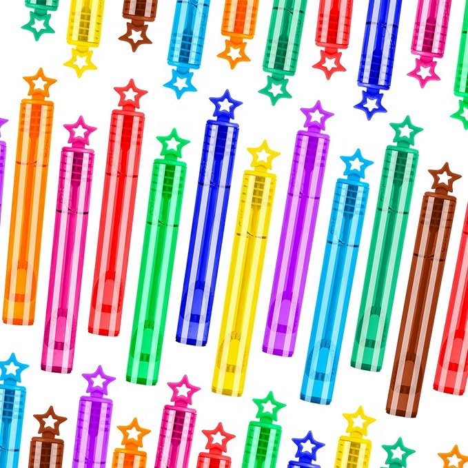 200 Pack Star Bubble Wands,Party Favors Supplies for Toddlers Kids’ Birthday, Summer Outdoor Celebrations,School Classroom Carnival Prize Giveaways,Bulk Gift Box as Goody Bags Stuffer-BubblyBeeBaby