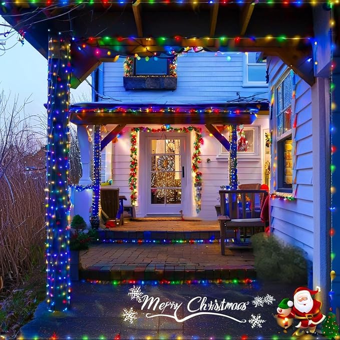 132FT Rope Lights for Outside,2 Pack 66FT Connectable String Lights Outdoor Waterproof IP67,8 Modes 400 LEDs Rope Lighting for Garden,Party,Indoor Bedroom,Christmas Eaves Decor,Coloured-BubblyBeeBaby