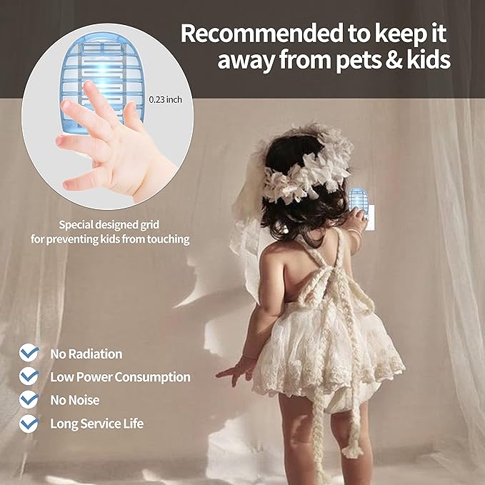 Indoor Bug Zappers, Fly Traps for Indoors, Insect Traps for Home Mosquito Killer for Kids & Pets, Home, Kitchen, Bedroom, Baby Room, Office (6 Packs)-BubblyBeeBaby