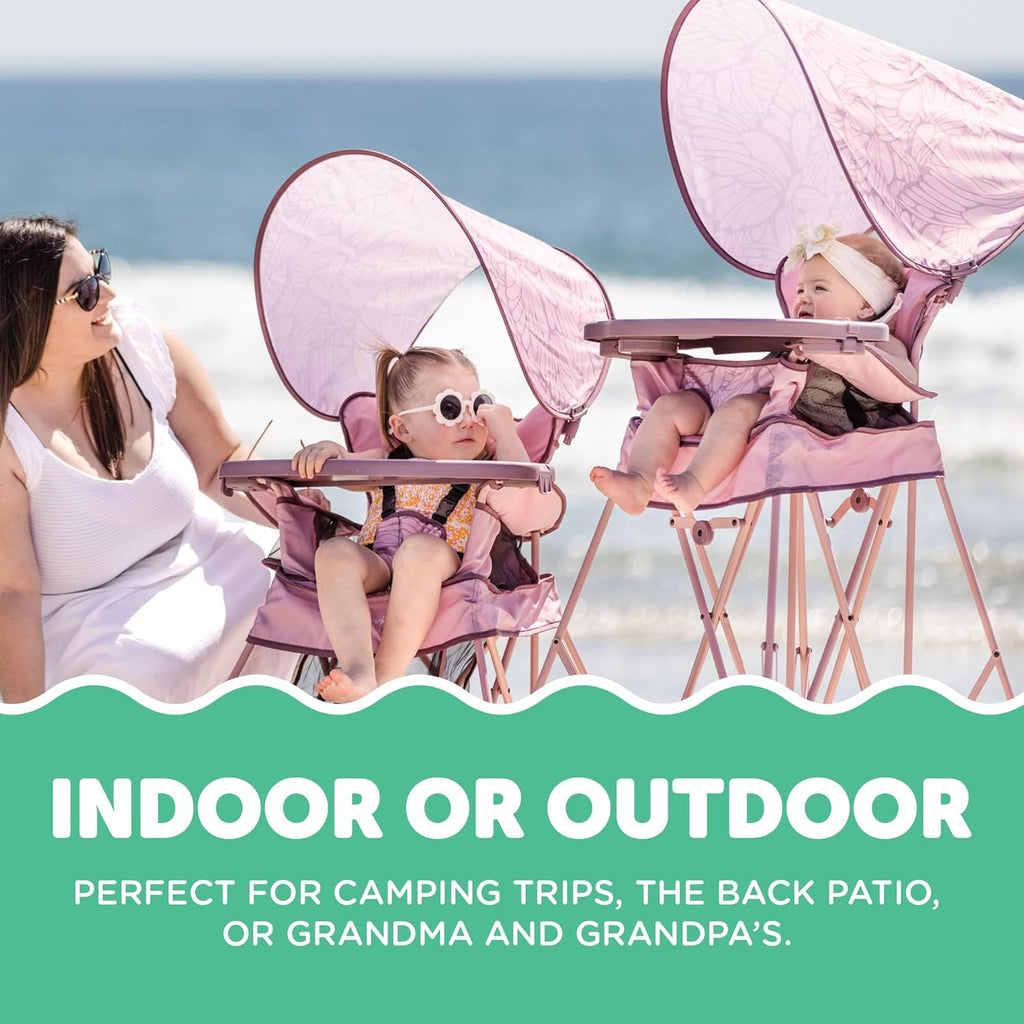 Baby Delight Go with Me Uplift Deluxe Portable High Chair | Travel High Chair | Sun Canopy | Indoor and Outdoor | Canyon Rose