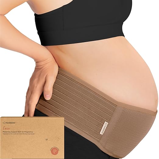 KeaBabies Maternity Belly Bands for Pregnant Women - Soft & Breathable Pregnancy Belly Support Band, Adjustable Maternity Belt for Back, Pelvic Support, Comfortable, Easy to Use (Warm Tan, M/L)-BubblyBeeBaby
