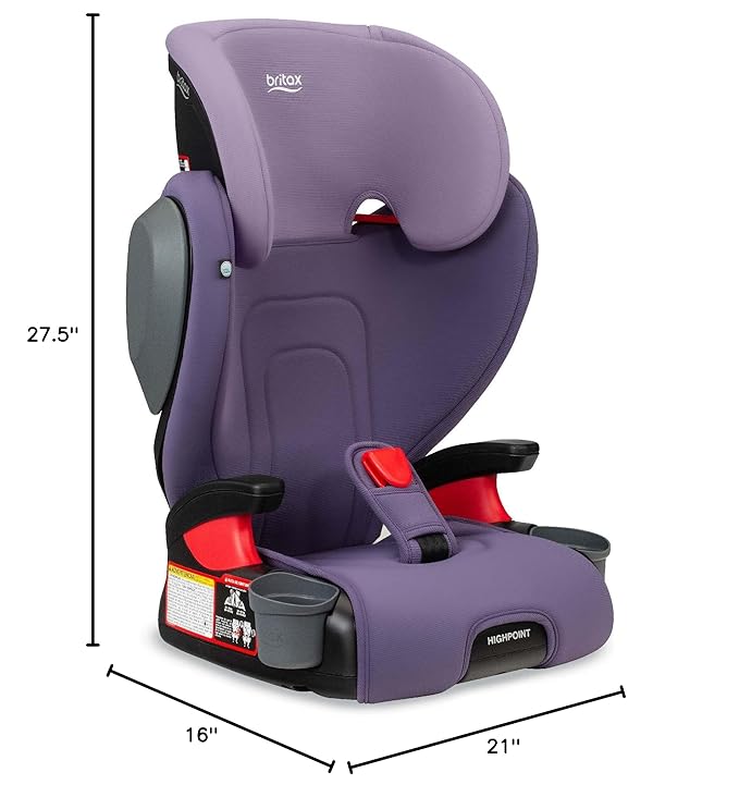 Britax Highpoint Backless Belt-Positioning Booster Seat, SafeWash Purple Ombre-BubblyBeeBaby