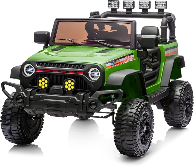 12V Kids Ride on Car Truck, Kids Electric Vehicles Car Ride on Toy w/Remote Control - Army Green-BubblyBeeBaby