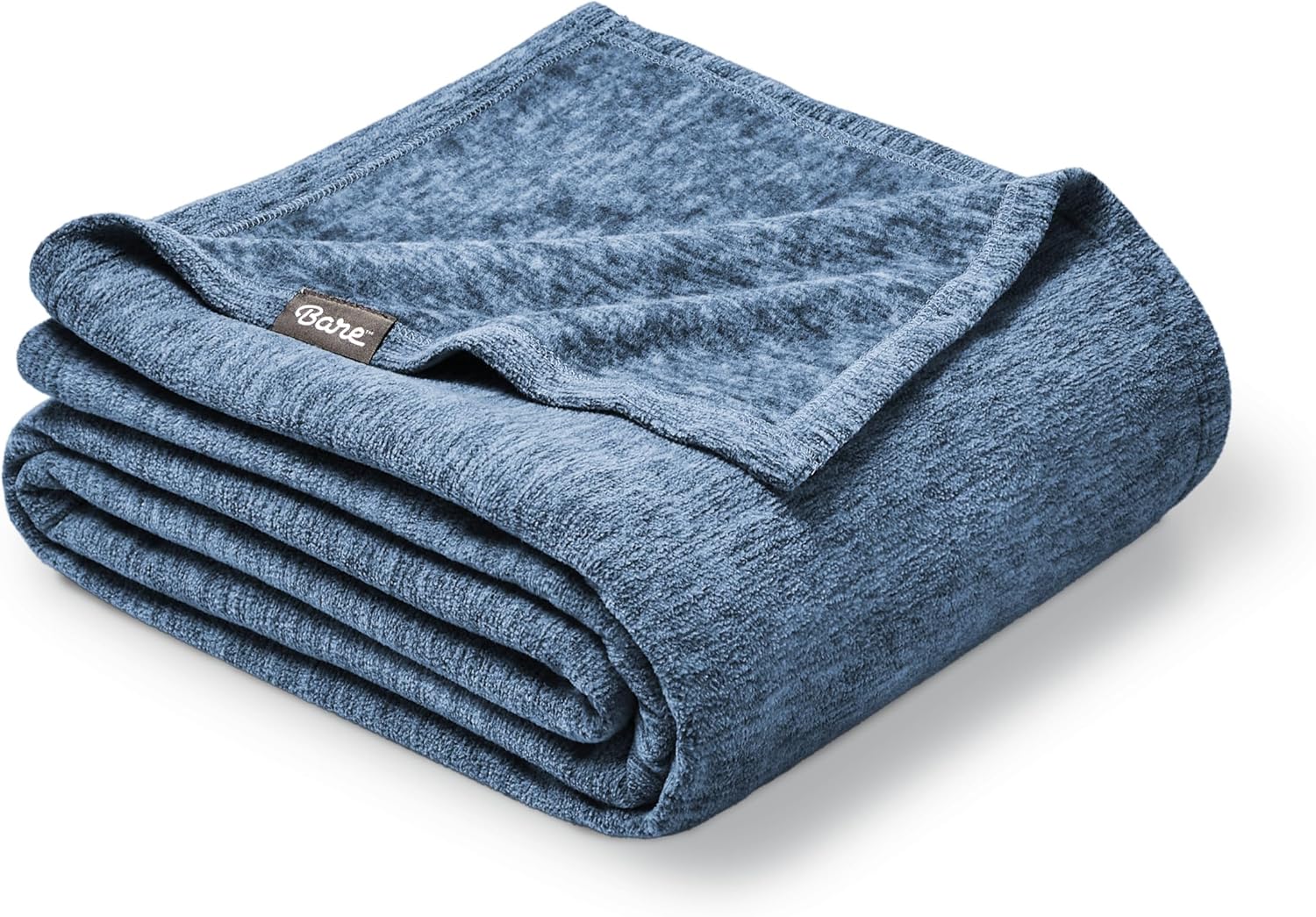 Bare Home Polar Fleece Blanket - Throw - Warm & Cozy - Premium Fleece for Bed, Sofa, Camping, Travel and Cold Nights - Lightweight Blanket (Throw, Heathered Dark Blue)