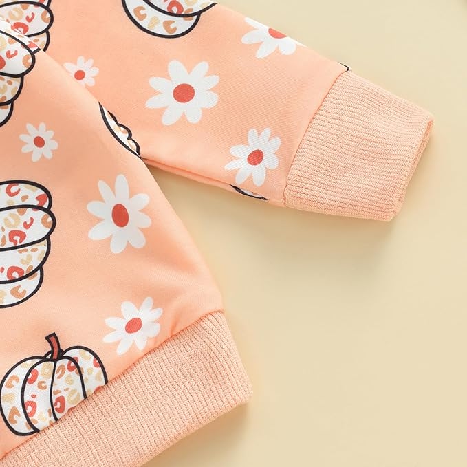 0-4T Toddler Boy Girl Halloween Outfit Fall Clothes Ghost Long Sleeve Sweatshirt Top Pants Baby Halloween Clothes-BubblyBeeBaby