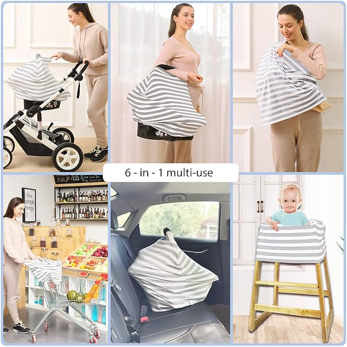 Car Seat Cover for Babies - Multi-use Carseat Canopy Cover, Car Seat Covers, Infant Boys and Girls Shower Gifts-BubblyBeeBaby