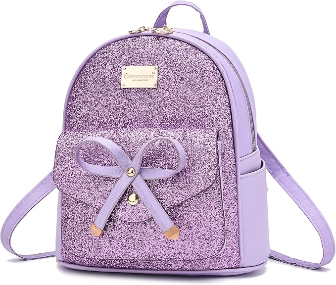I IHAYNER Girls Bowknot Cute Leather Backpack Mini Backpack Purse for Women-BubblyBeeBaby