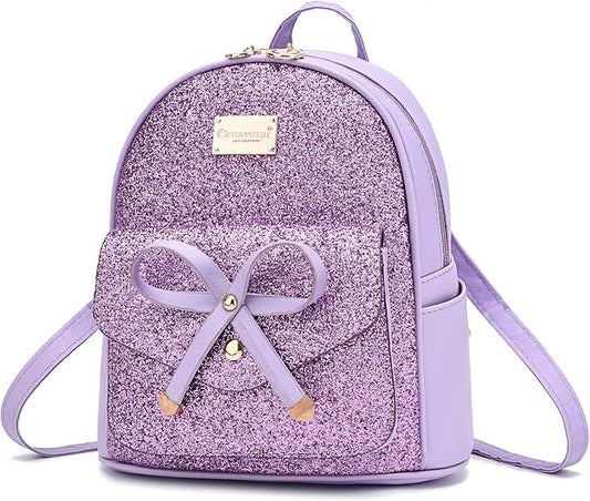 I IHAYNER Girls Bowknot Cute Leather Backpack Mini Backpack Purse for Women-BubblyBeeBaby