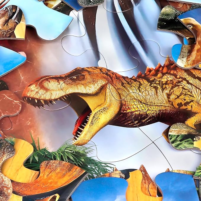 Jumbo Floor Puzzle for Kids,48 Piece Waterfall Dinosaur Large Jigsaw Puzzles, Fun Preschool Educational Toy for Toddlers Ages 3-5,Gift for Boy Girl Ages 4-8-BubblyBeeBaby