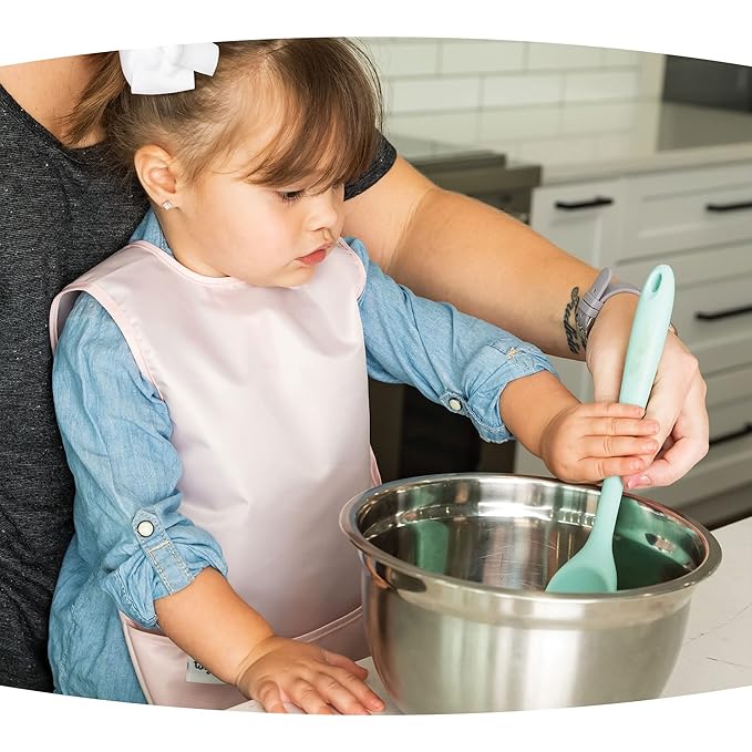 Tiny Twinkle Mess Proof Apron Bibs - 2 Pack Waterproof & Lightweight Baby Bibs for Led Weaning | 100% Recycled Polyester, Easy Clean & Machine Washable (Rose Burgundy,Small 6-24 Months)-BubblyBeeBaby