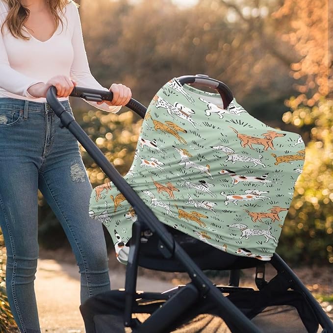 Binienty Cartoon Puppy Design Baby Stuff Car Seat Covers Womens Multi-use Cover Carseat Canopy, Elastic Lounger Canopy - Newborn Essentials, Nursing Top-BubblyBeeBaby