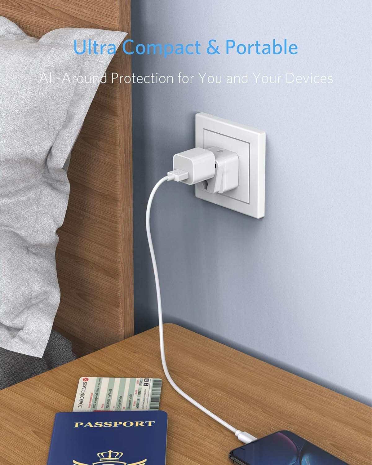 BESTEK Brazil, South Africa Travel Plug Adapter, Grounded Universal Type N Plug Adapter BR to US Adapter - Ultra Compact for Brazil, South Africa and More, 3 Pack