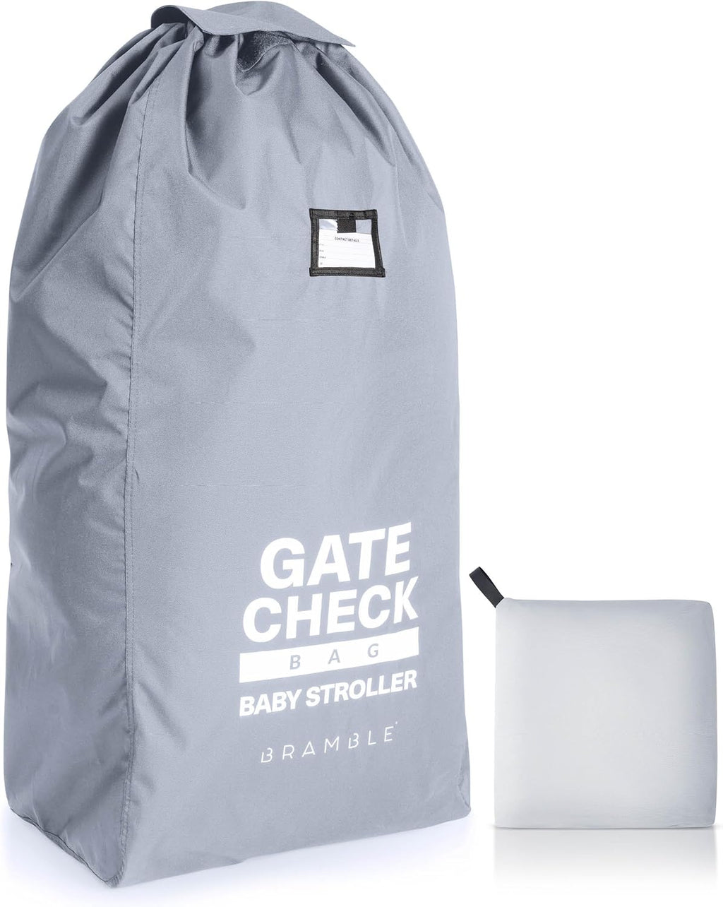 Bramble 45" Large Gate Check Stroller Bag for Airplane - Universal Fit, Drawstring Closure, ID, Padded Adjustable Strap - Baby Buggy Stroller Travel Bag for Airplane Travel