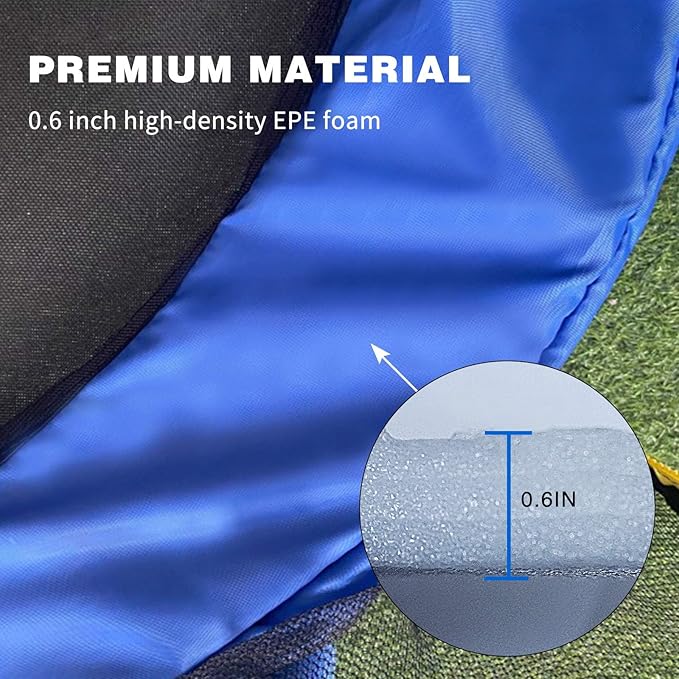 16FT/15FT/14FT/12FT/10FT Trampoline Safety Pad Replacement, Round Trampoline Spring Protection Cover, Fits 16FT/15FT/14FT/12FT/10FT Frames, Water-Resistant Trampoline Accessories-BubblyBeeBaby