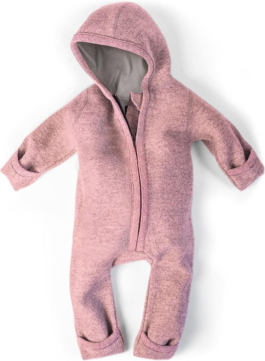 Ehrenkind® WOOLEN JUMPSUIT for Infants and Kids, Warm infant One-Piece made of natural virgin wool with zipper-BubblyBeeBaby