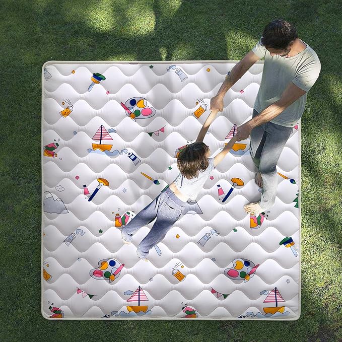 High-Density Foam Baby Play Mat, 47x47 Inches Thicken One-Piece Comfortable and Soft Playmat, Non Slip Machine Washable Floor Mat for Infants, Tapete para Bebes,Toddlers-BubblyBeeBaby