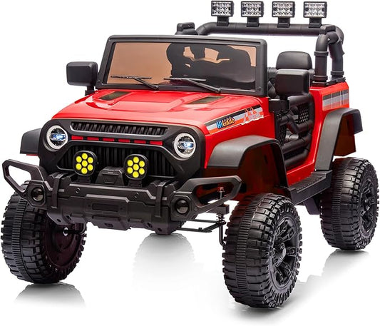 12V Kids Ride on Car Truck, Kids Electric Vehicles Car Ride on Toy for Toddlers 3-5 with Remote Control - Red-BubblyBeeBaby