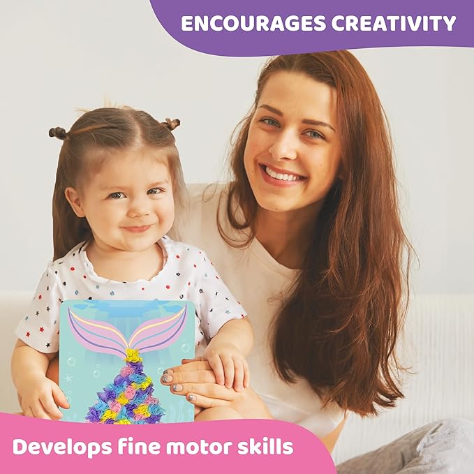 jackinthebox Poke Poke Art – Magical Theme, Mess-Free Fabric Art and Craft, Flower Pressing Kits, Gift for Kids, Girl Gifts, DIY Activity Boy Gift, Toys for Girls and Boys Ages 4 5 6 7 8-BubblyBeeBaby