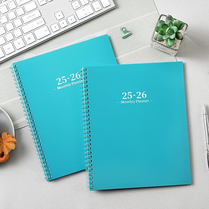 2026 Monthly Planner - JUL 2025 - DEC 2026, Academic Planner 2026, 18 Monthly Calendar with Colorful Tabs, Waterproof Cover (Blue, 8" x10", Notes)-BubblyBeeBaby