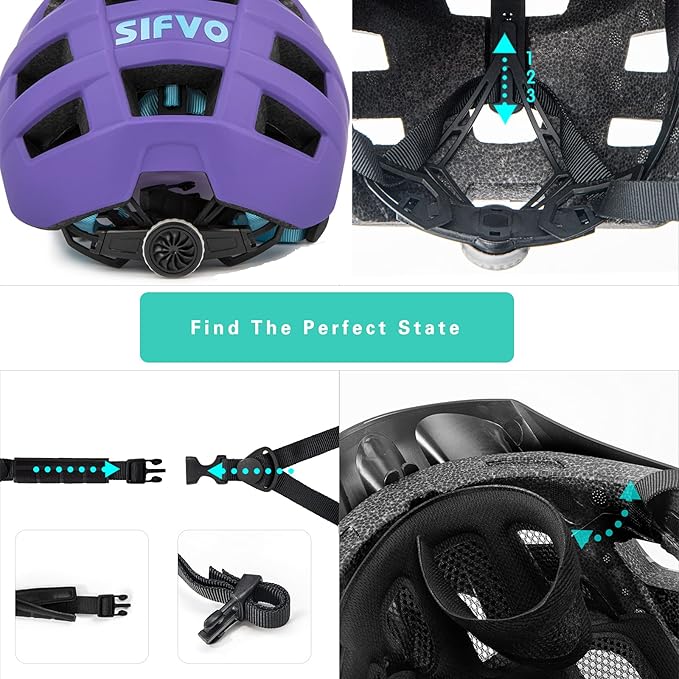 Kids Bike Helmet, SIFVO Kids Helmet 8+ Boys and Girls Bike Helmet with Cool Visor, Bike Helmets for Kids, Youth Bike Helmet Kids Mountain Bike Helmet Lightweight and Sturdy【55-58cm】-BubblyBeeBaby