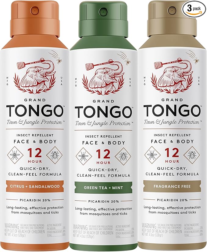 Insect Repellent Variety Pack, 12-Hour Mosquito & Tick Protection, Picaridin-Based, Water-Based, Lightweight, Quick-Drying, DEET Alternative, Face & Body Use, 3 Pack-BubblyBeeBaby