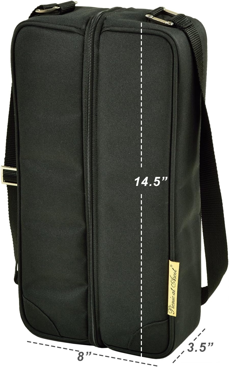 Picnic at Ascot Insulated Wine Tote with 2 Wine Glasses, Napkins and Corkscrew -Designed & Assembled in the USA