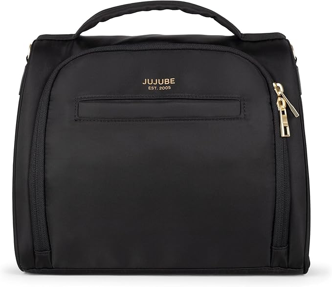 JuJuBe New Insulated Bottle Bag, Breastmilk Storage Bag for Baby Bottles, Travel Insulated Waterproof Lunch Bag or Cooler Bag for Nursing, Milk, Food, Baby Formula, Snacks, Black, Mothers Day Gift-BubblyBeeBaby