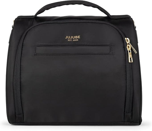 JuJuBe New Insulated Bottle Bag, Breastmilk Storage Bag for Baby Bottles, Travel Insulated Waterproof Lunch Bag or Cooler Bag for Nursing, Milk, Food, Baby Formula, Snacks, Black, Mothers Day Gift-BubblyBeeBaby