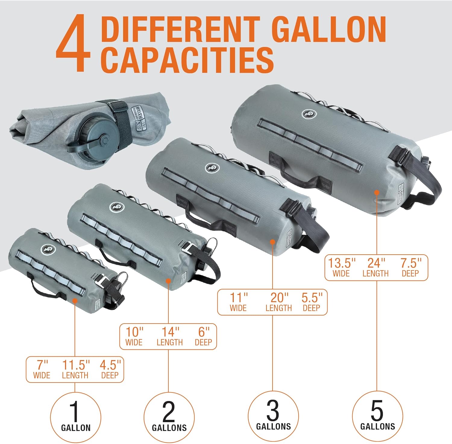 Giant Loop Cactus Canteen Water Reservoir, Foldable and Collapsible Utility Bladder for Drinking Water 1,2,3,5-Gallon (3-Gallon)